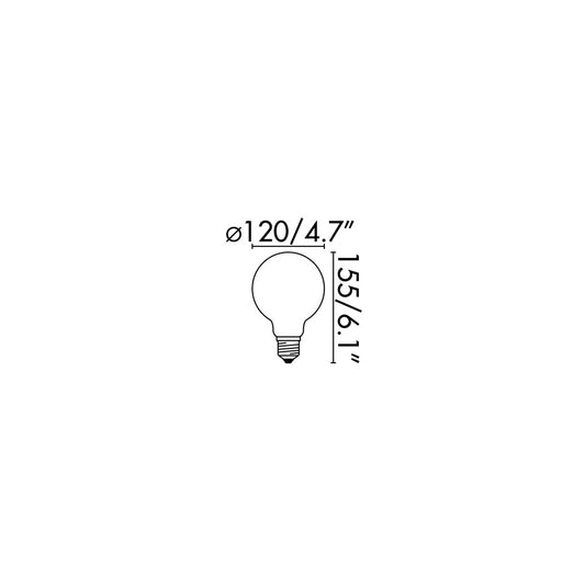 Bombilla G95 E27 MATE LED 8W 3000K IRC90