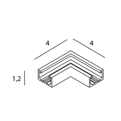 MAXLIGHT NT0008 Micro11 Surface-mounted corner bracket, 90° angle