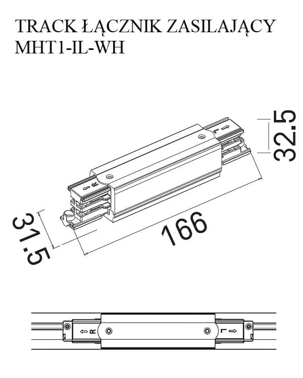 Maxlight MHT1-IL-WH Alimentazione per connettore lineare