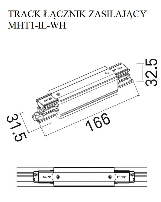 Maxlight MHT1-IL-WH Straight connector power supply