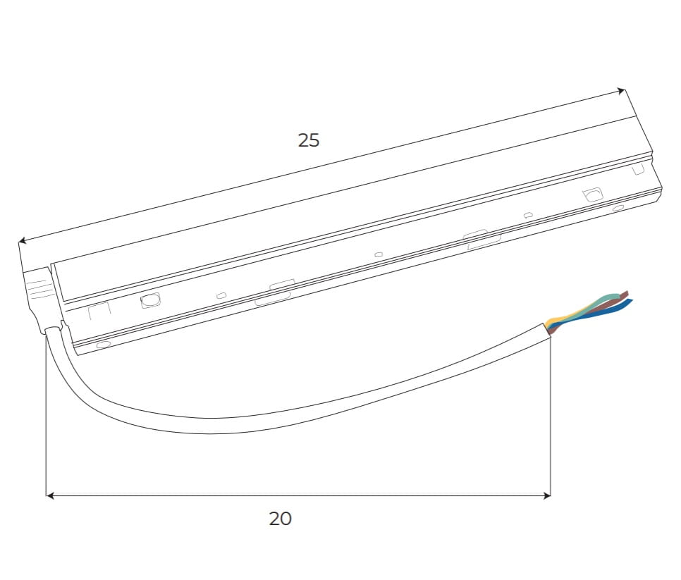 Maxlight MA0006 Magnetisches, an der Schiene montiertes 100-W-Netzteil für DALI