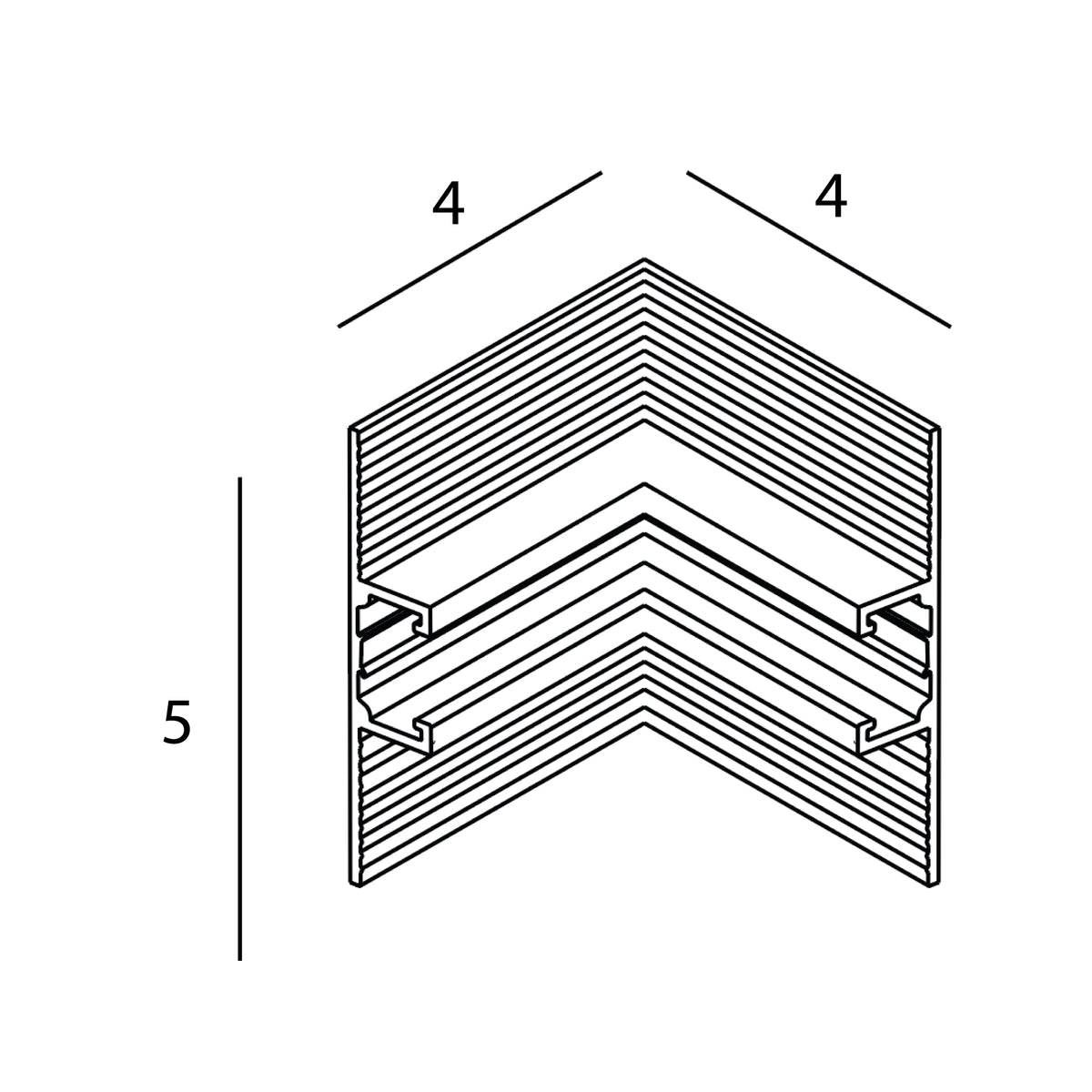MAXLIGHT NT0004 Micro11 Recessed corner bracket, internal side angle