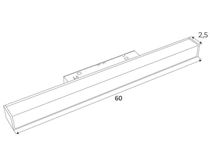 Maxlight M0024N Lampe linéaire magnétique 60 cm On/Off