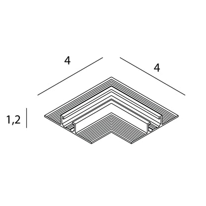 MAXLIGHT NT0003 Micro11 Recessed corner bracket, 90° angle
