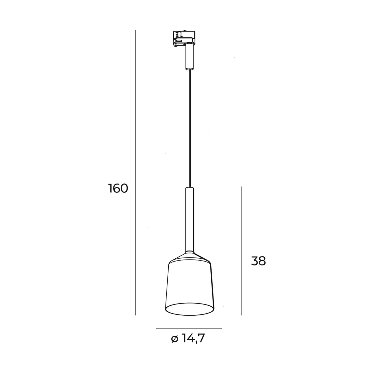 Maxlight S0013 Charon – Lampe pour rail 3F