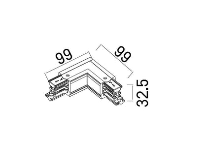Maxlight MHT1-L/R-WH Connecteur en L droit