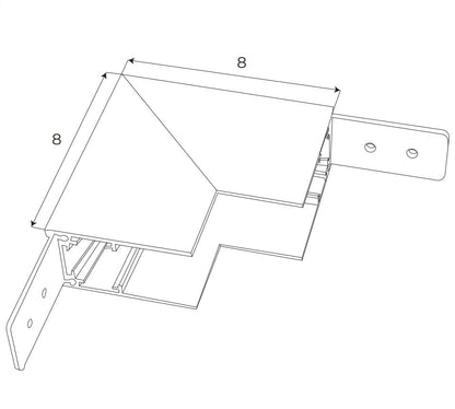 Maxlight MT0022 Magnetische Wand-Decken-Ecke für aufgesetztes Hochprofil-Schienensystem MT0018/MT0019