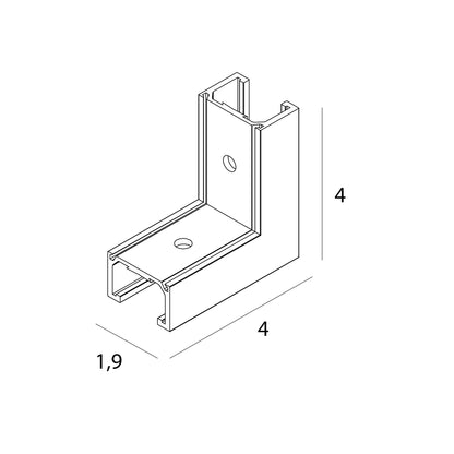MAXLIGHT NT0010 Micro11 Surface-mounted corner bracket, external side angle