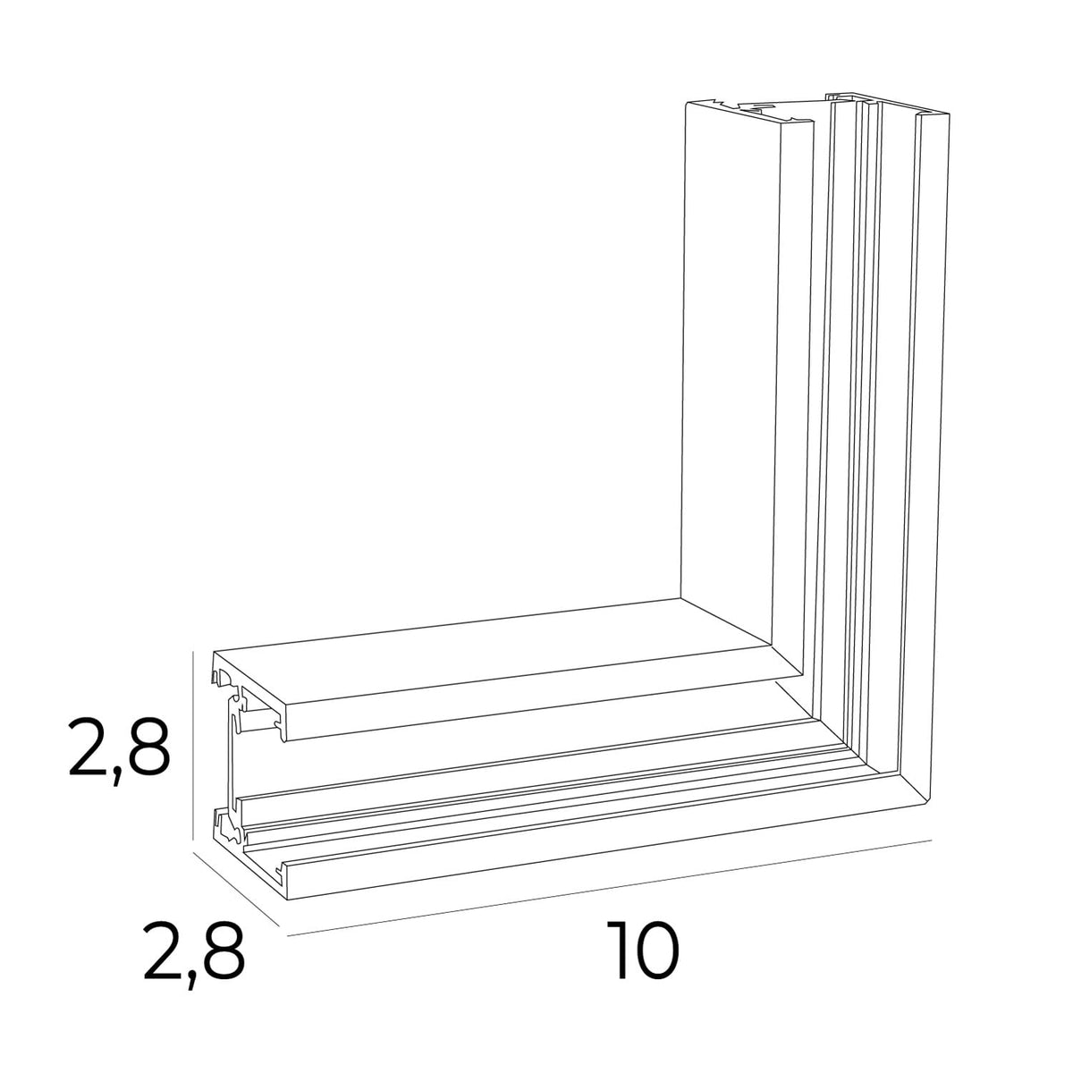 Maxlight MT0014 Magnetic 90° corner for low-profile surface track MT0011/MT0012