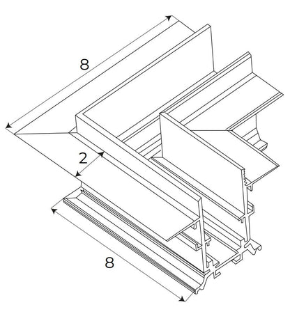 Maxlight MT0025 Magnetic 90° recessed track corner for MT0023/MT0024