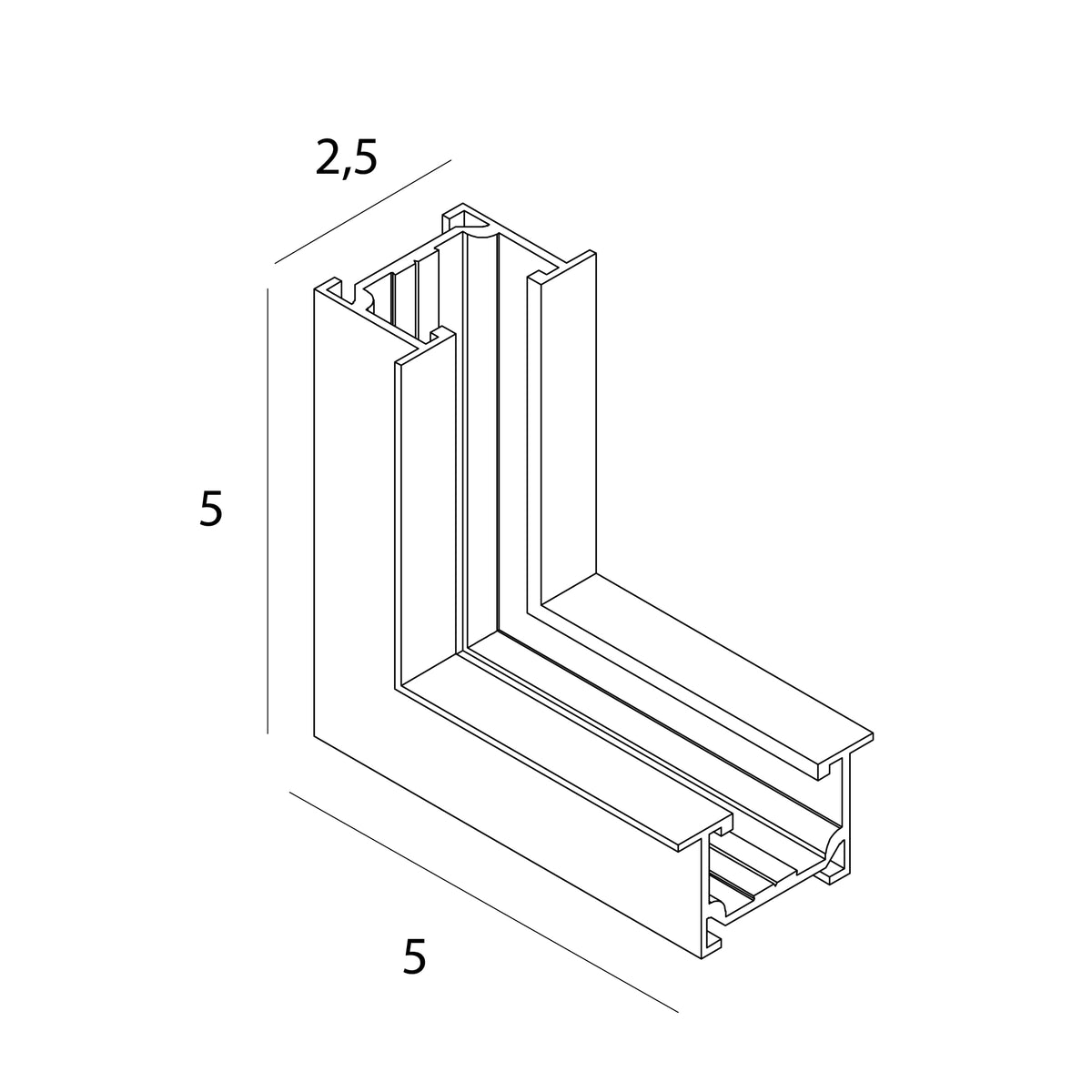 MAXLIGHT NT0014 Micro11 Recessed spring corner bracket, internal side angle