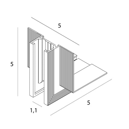 MAXLIGHT NT0005 Micro11 Recessed corner bracket, external side angle