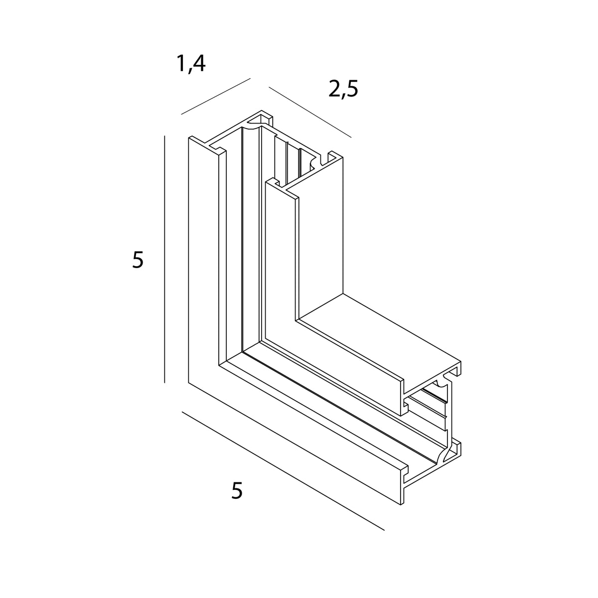 MAXLIGHT NT0013 Micro11 Recessed spring corner bracket, 90° angle