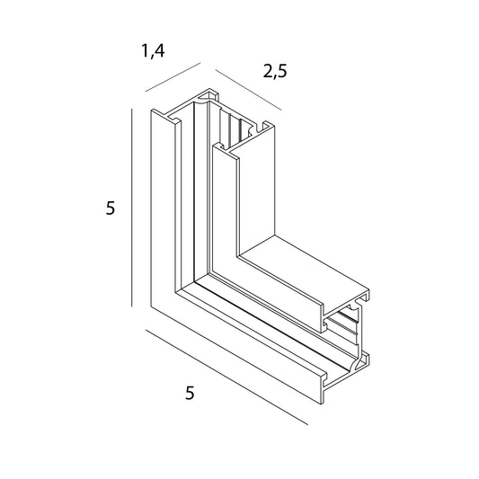 MAXLIGHT NT0013 Micro11 Recessed spring corner bracket, 90° angle
