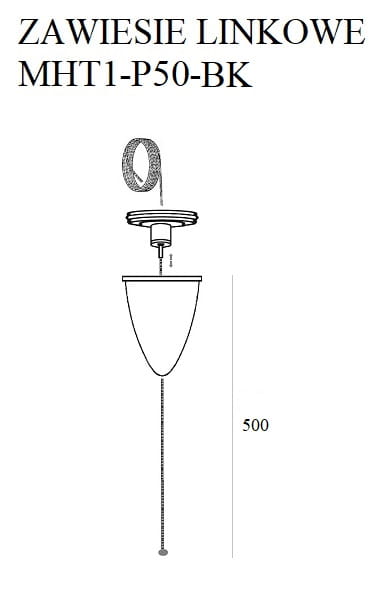 Maxlight MHT1-P50-WH Vajerupphängning 5m, med justering utan fäste