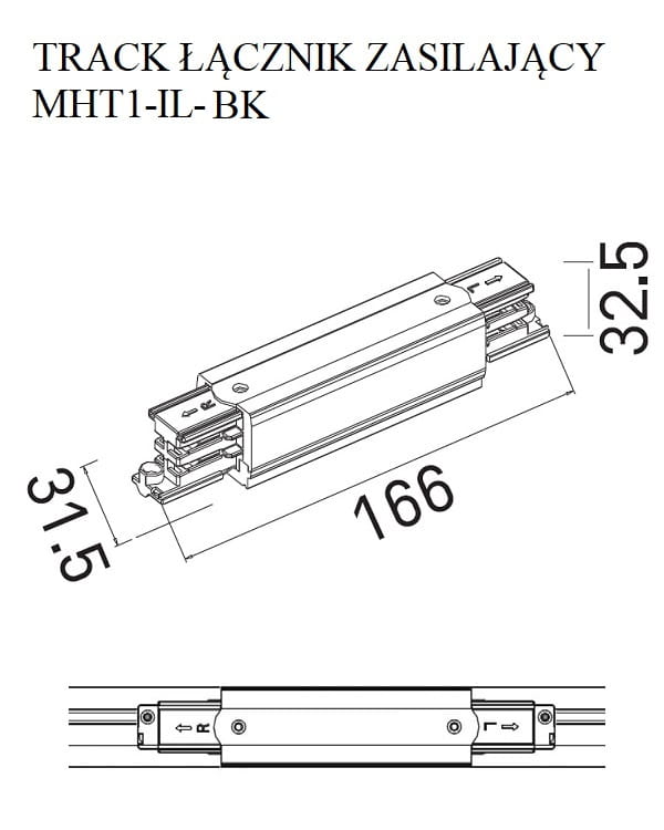 Maxlight MHT1-I-BK Connecteur interne