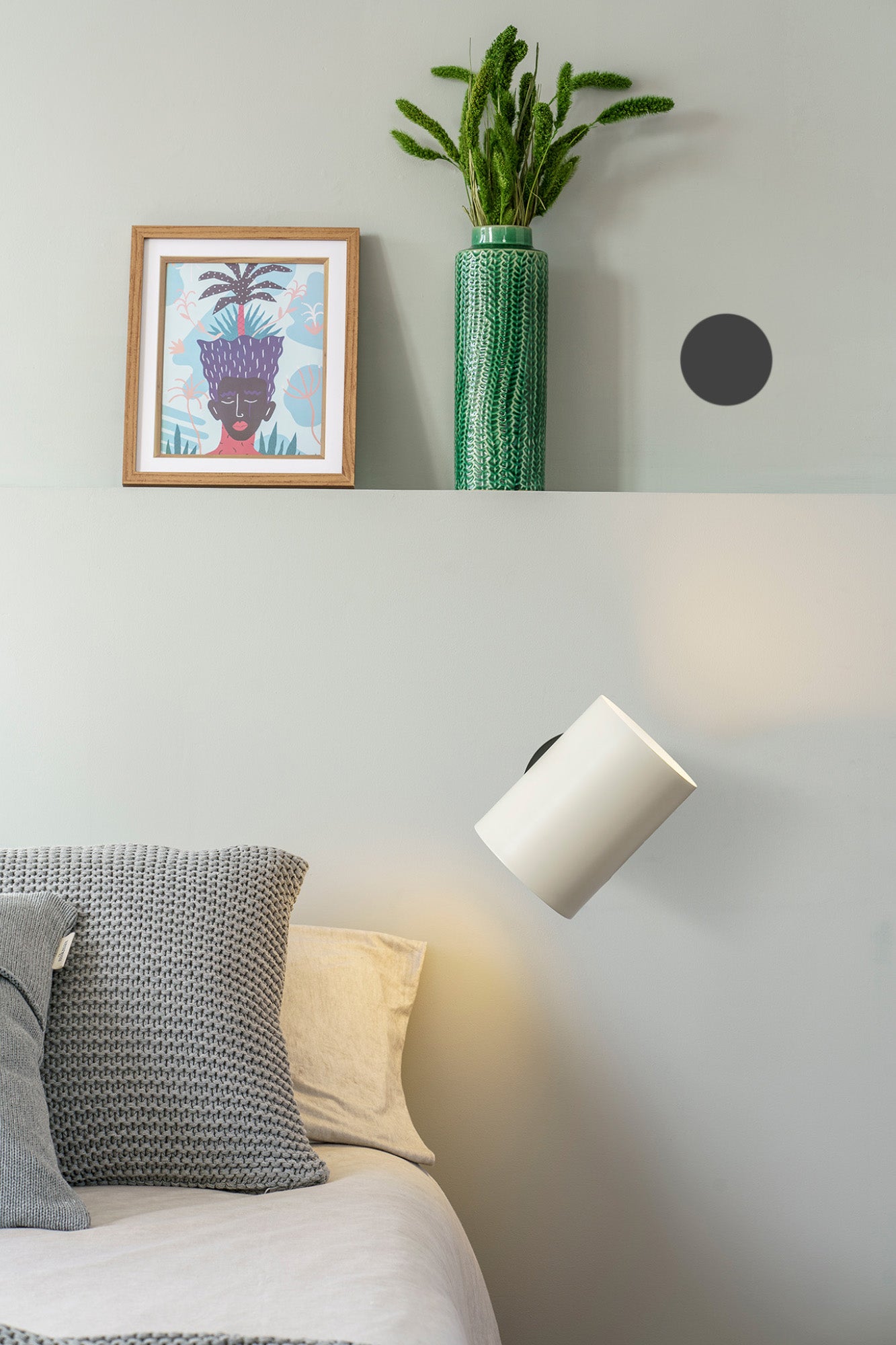 GUADALUPE Black/beige wall lamp
