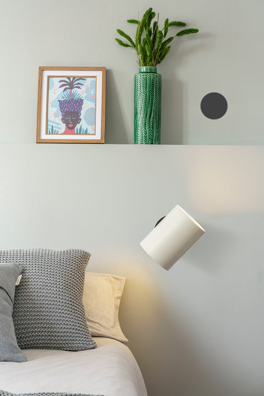 Wall light GUADALUPE BLACK WALL LIGHT BEIGE SHADE