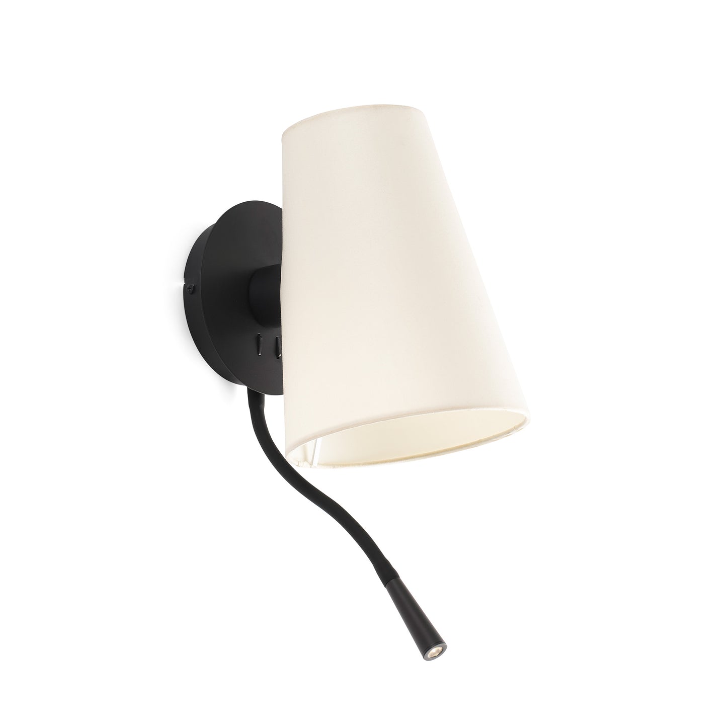 LUPE Black/beige wall lamp with reader
