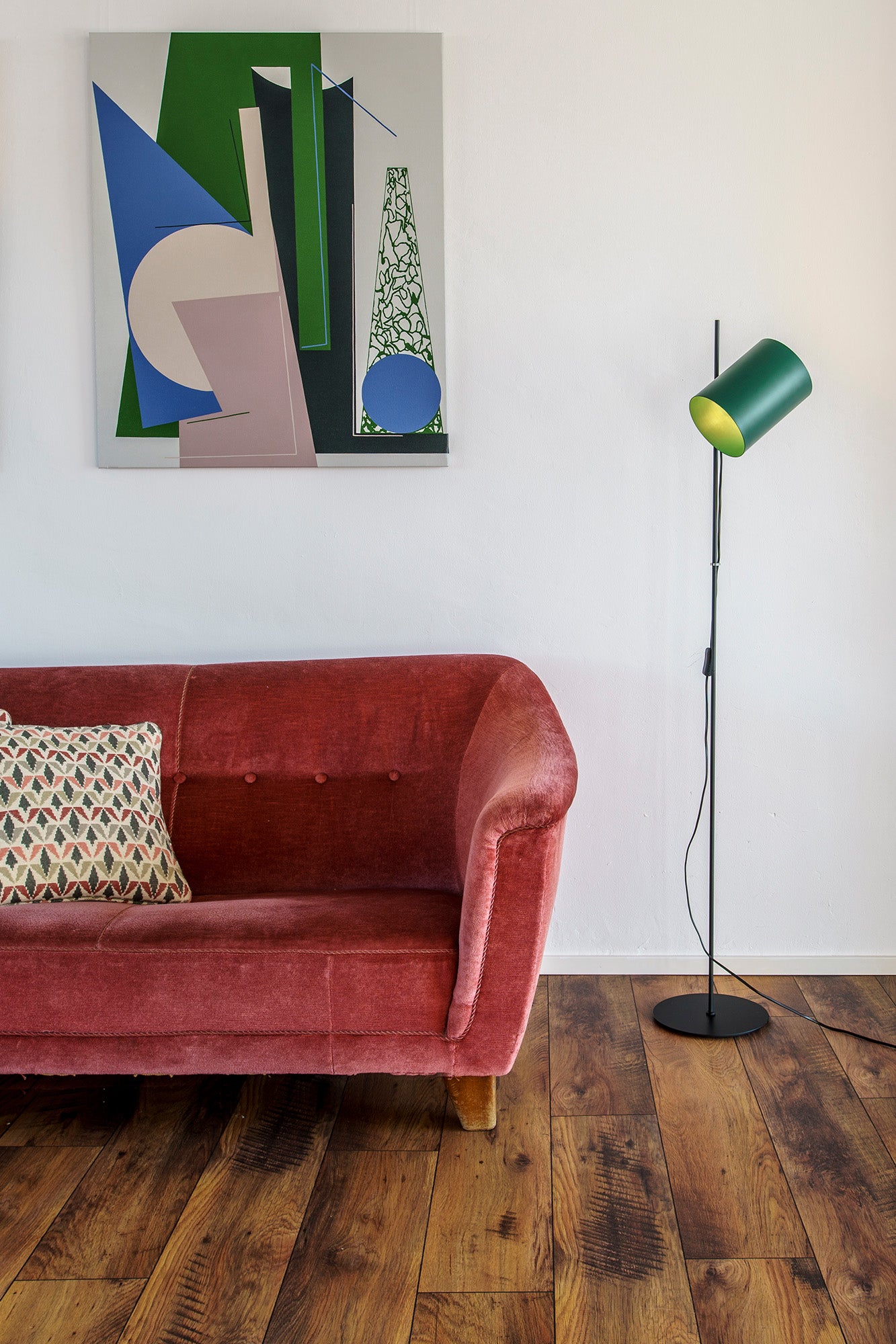 GUADALUPE Black/green floor lamp