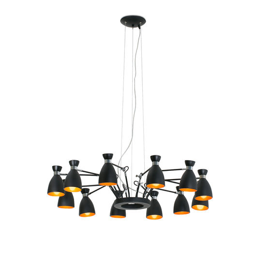 Pendant lamp Retro Pendant Black/Copper 12L E14 Max 20W