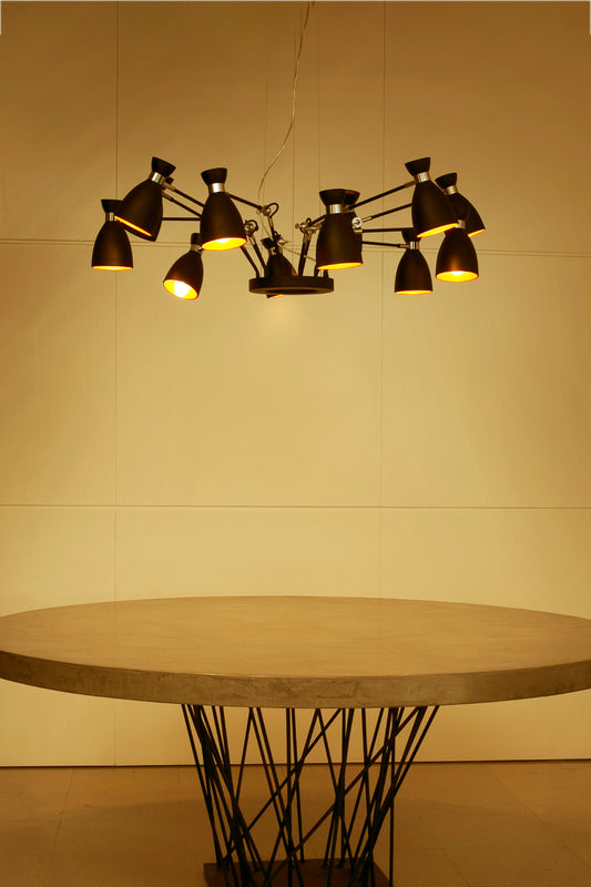 Pendant lamp Retro Pendant Black/Copper 12L E14 Max 20W