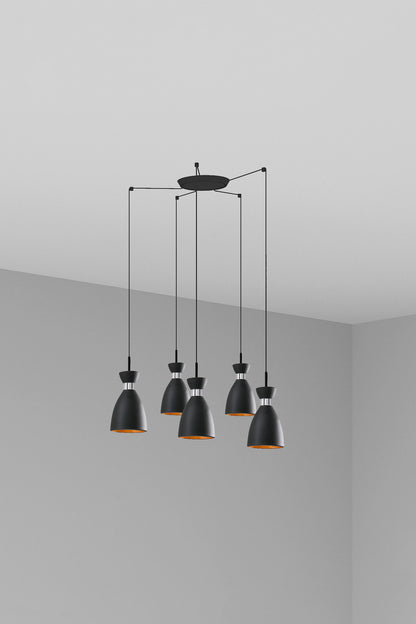 RETRO 5L Black and copper pendant lamp