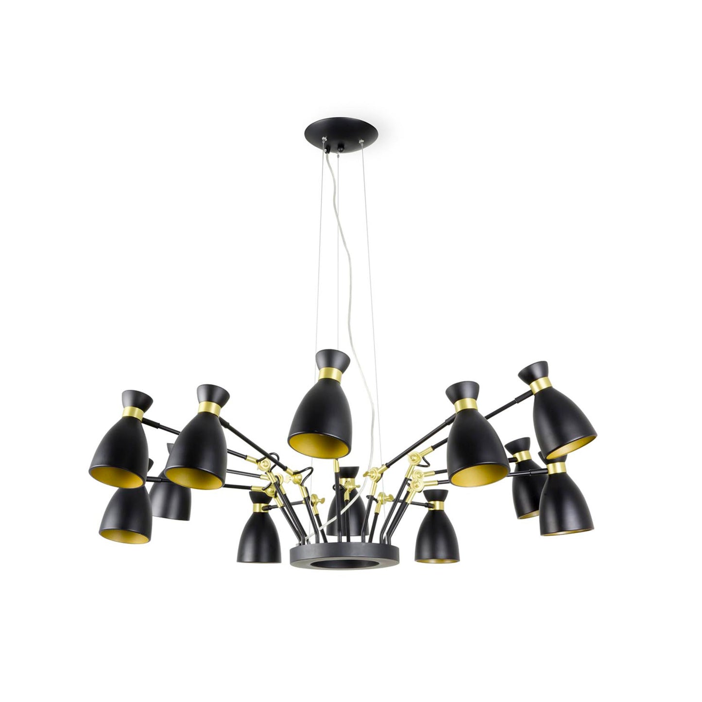 RETRO COLGANTE 12 L NEGRO/ORO SATIN  E14 MAX 20W