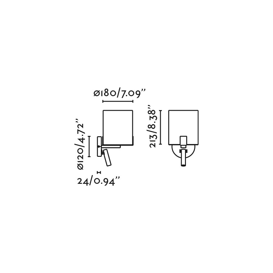 NILA Black and off white reader lamp