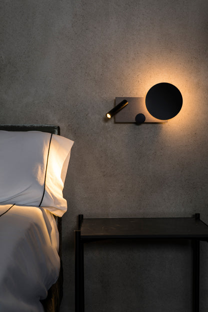 KLEE Right grey wall lamp with reader