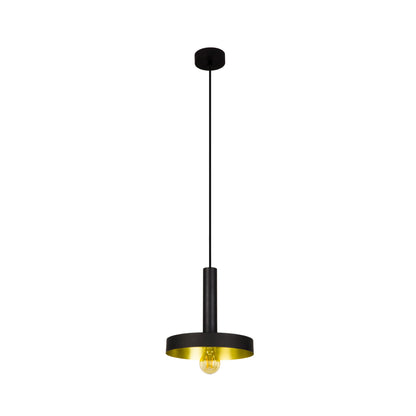 WHIZZ Black and satin gold pendant lamp