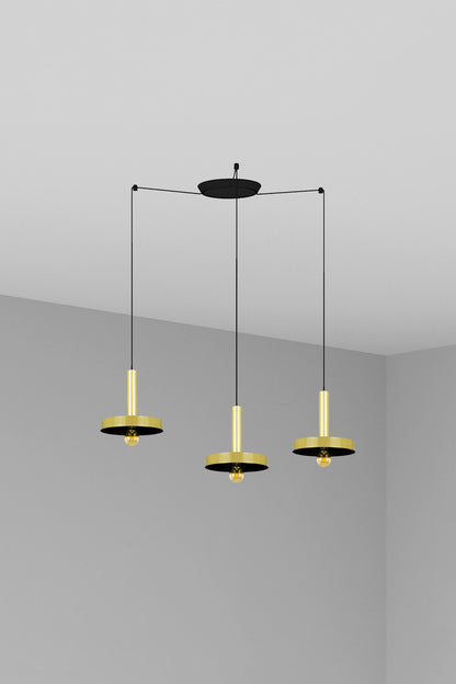 WHIZZ 3L Golden/black pendant lamp