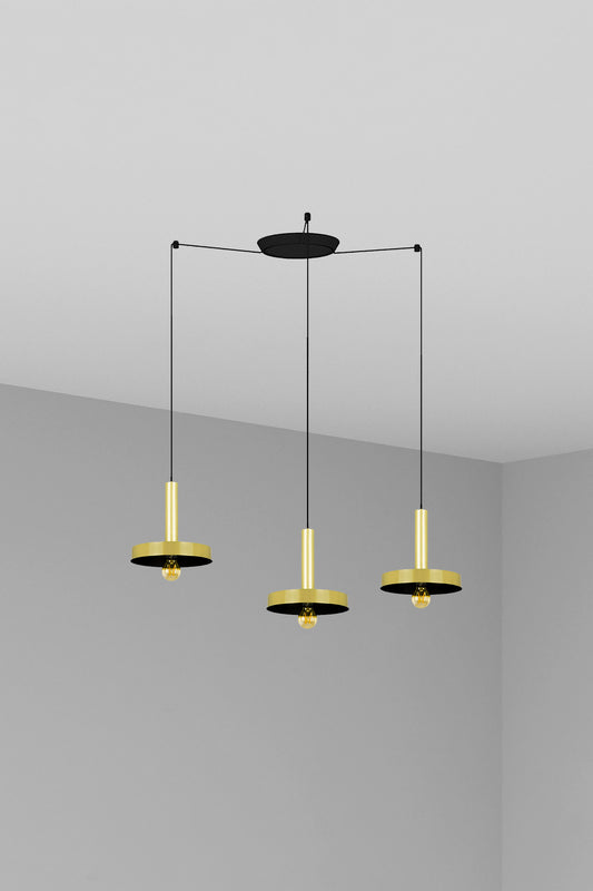WHIZZ 3L Golden/black pendant lamp