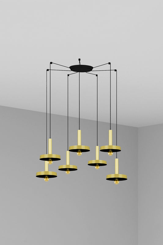 WHIZZ 7L Golden/black pendant lamp