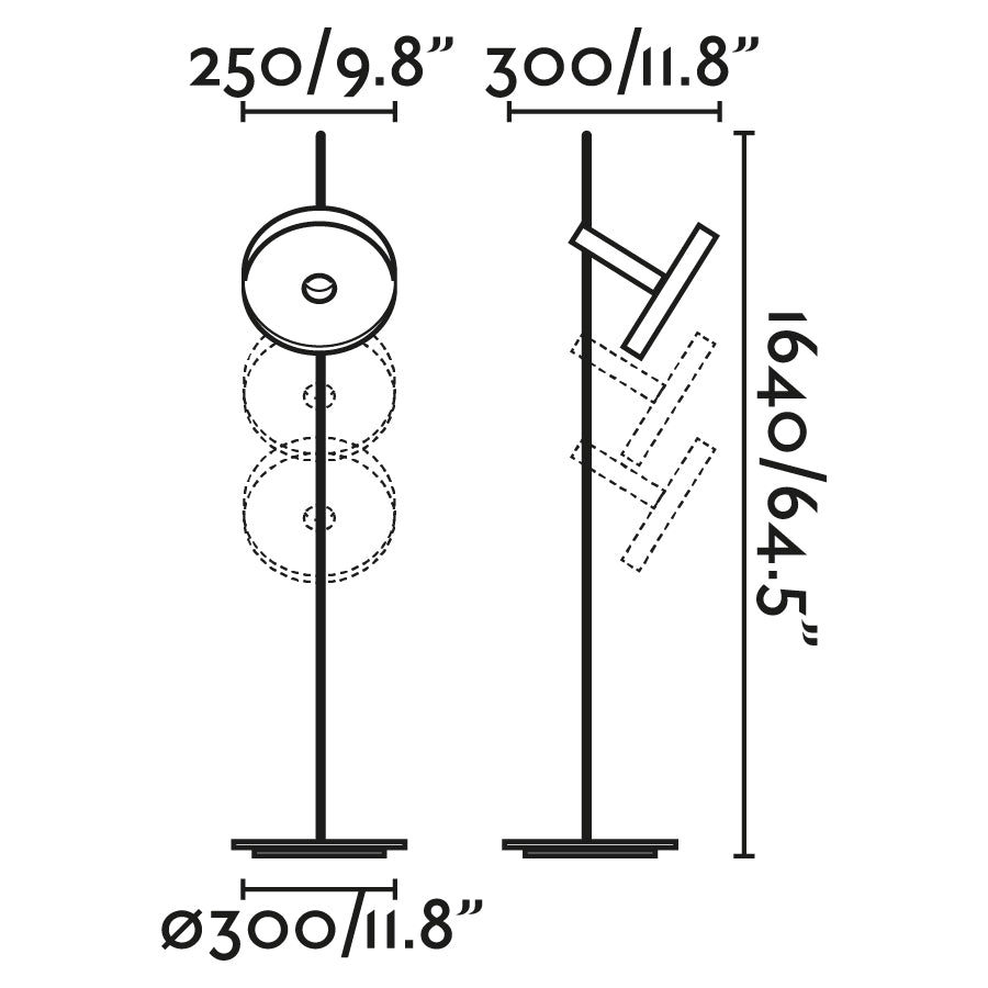 WHIZZ Gold/black floor lamp