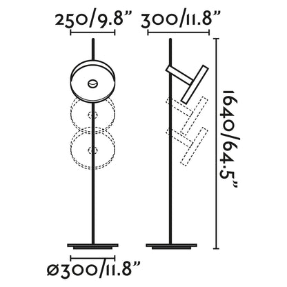 WHIZZ Gold/black floor lamp
