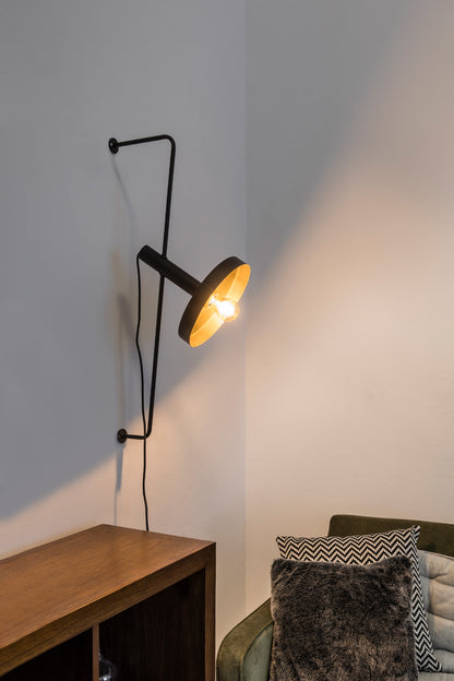 WHIZZ Black/golden wall lamp