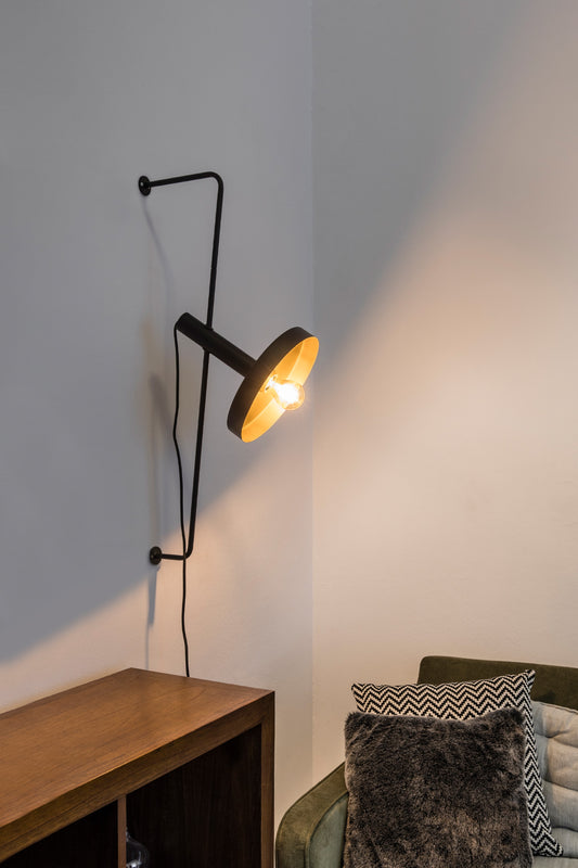 Wall light WHIZZ WALL LAMP 1 X E27 BLACK GOLD