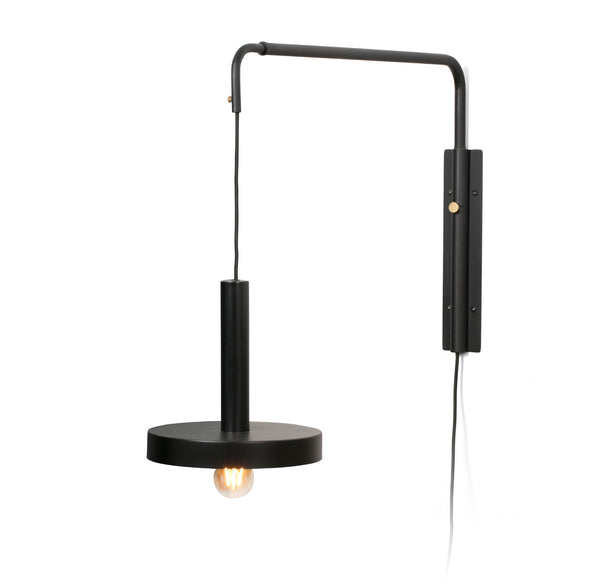 Wall light WHIZZ EXTENDABLE WALL LIGHT BLACK/SATIN GOLD 1xE27