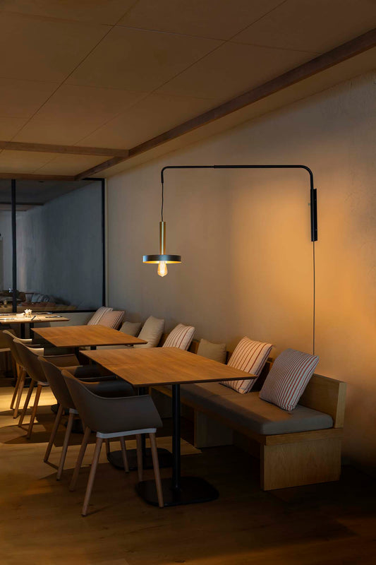 Wall light WHIZZ EXTENDABLE WALL LIGHT BLACK/SATIN GOLD 1xE27