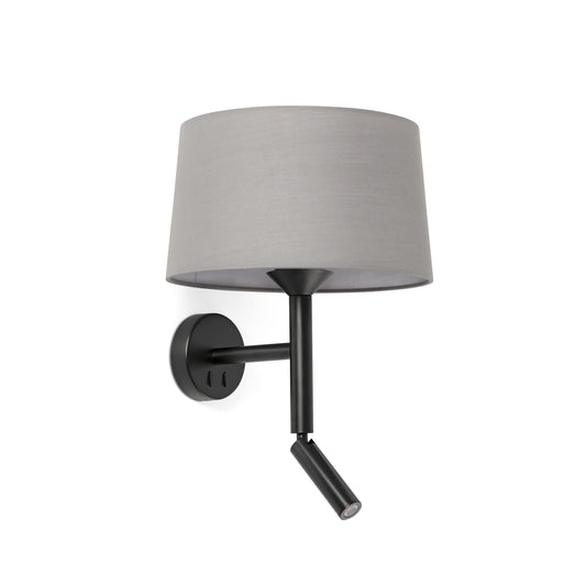 WINDSOR Black/grey wall lamp with reader