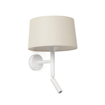 WINDSOR White/Leinen wall lamp with reader