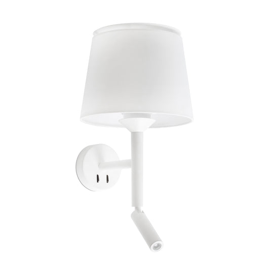 SAVOY White/white wall lamp with reader