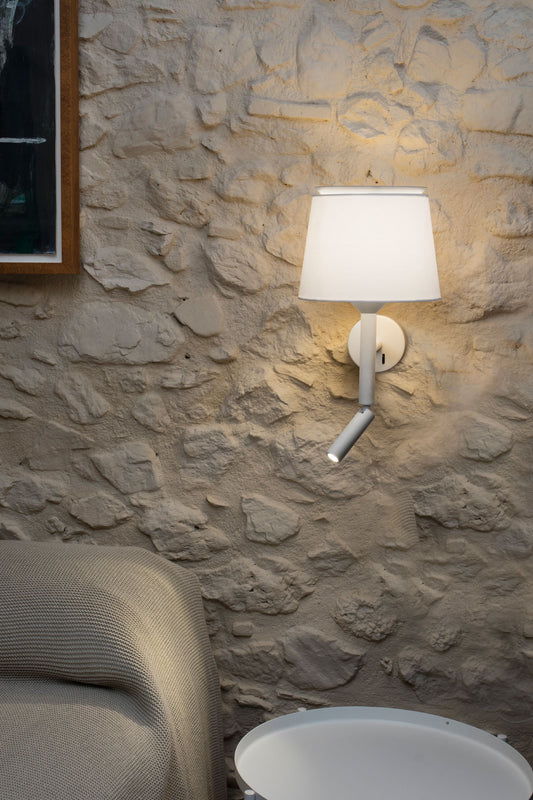 Wall light SAVOY WALL APPLIQUE WITH WHITE READER WHITE SCREEN