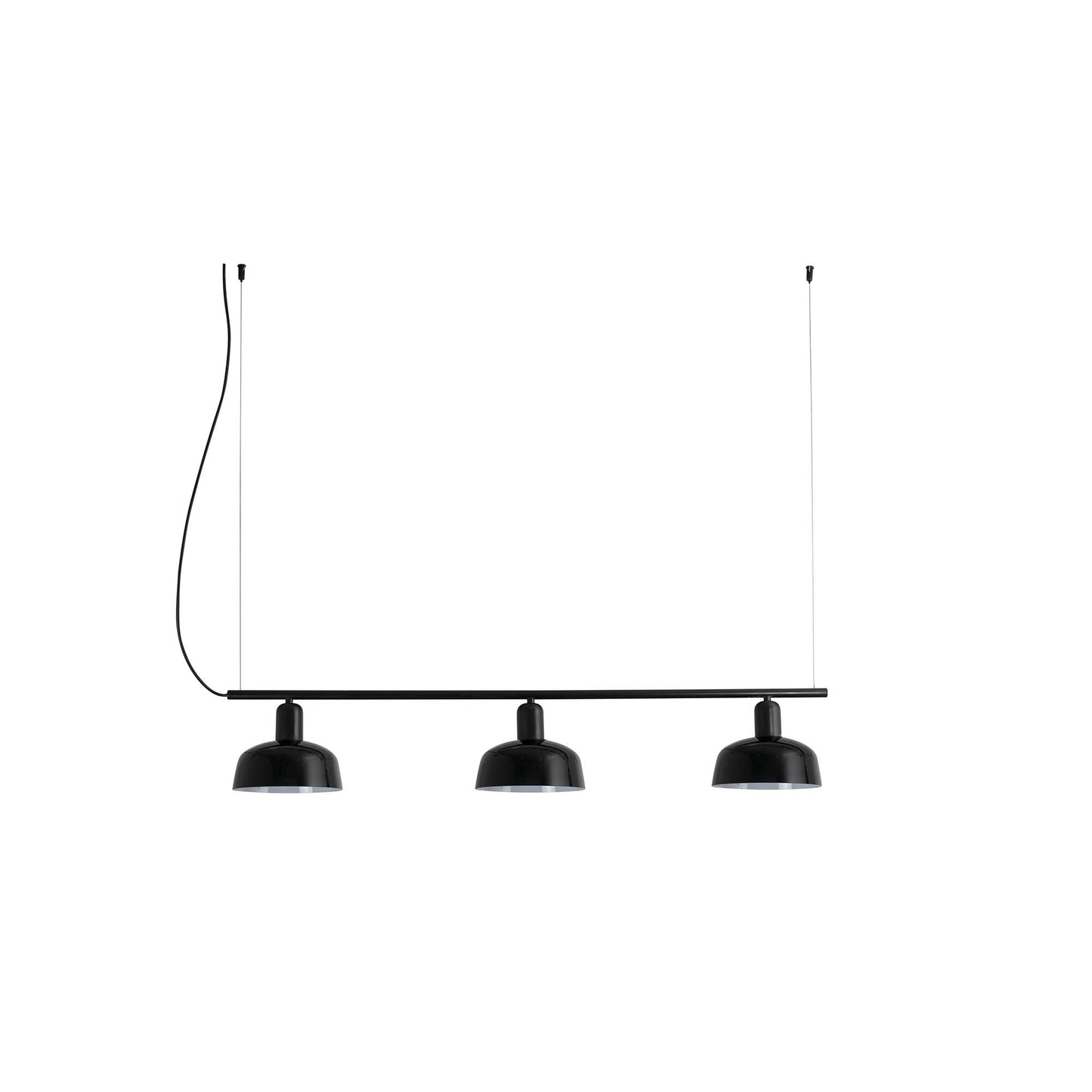 TATAWIN LINEAL S Black glass lineal pendant lamp