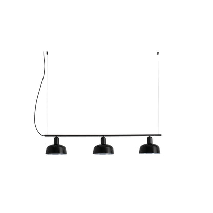 TATAWIN LINEAL S Black glass lineal pendant lamp