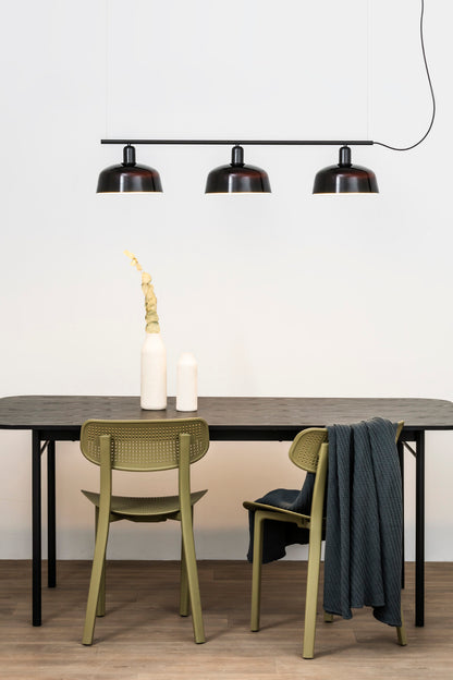 TATAWIN M Black glass lineal pendant lamp