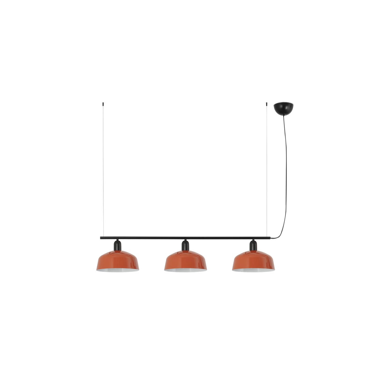 TATAWIN M metal 3L Reddish orange pendant lamp