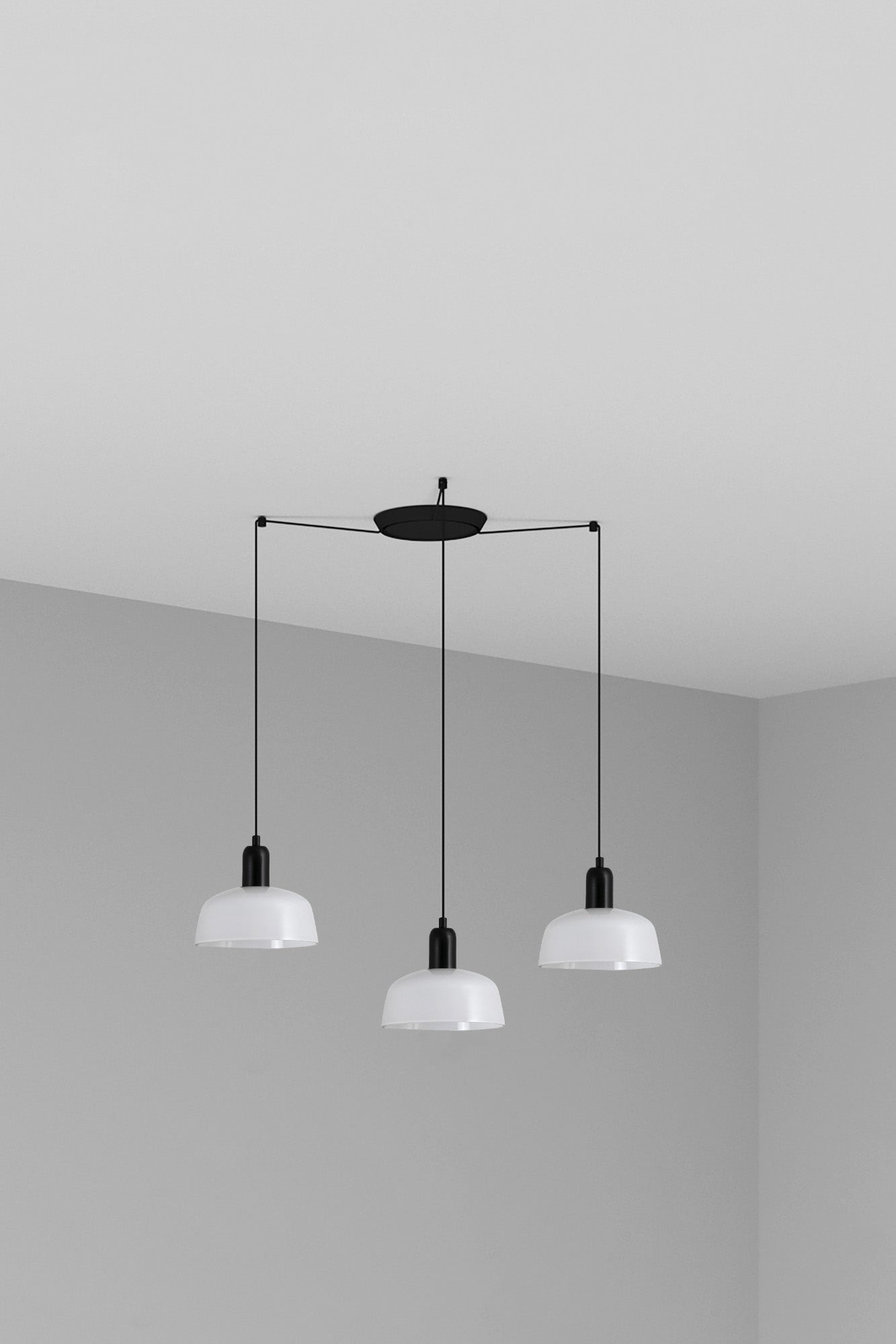 TATAWIN S 3L White glass pendant lamp