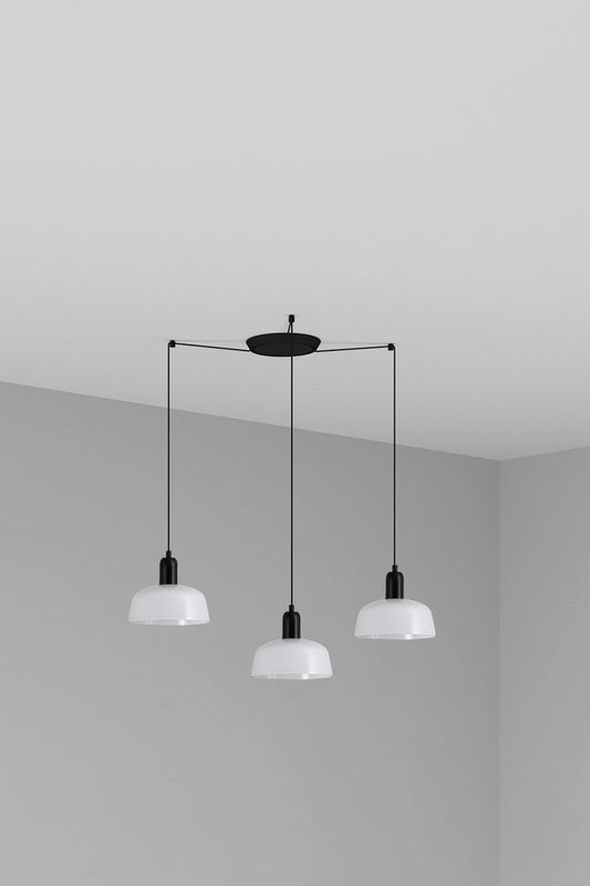 TATAWIN S 3L White glass pendant lamp